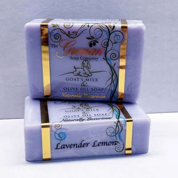 The Grecian Soap LAVENDER LEMON Goat's Milk & Olive Oil Beauty Bar, 6oz (2 pack) - Picture 2 of 6